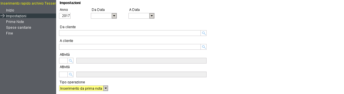 8.6.2.8 Inserimento rapido Archivio Tessera Sanitaria